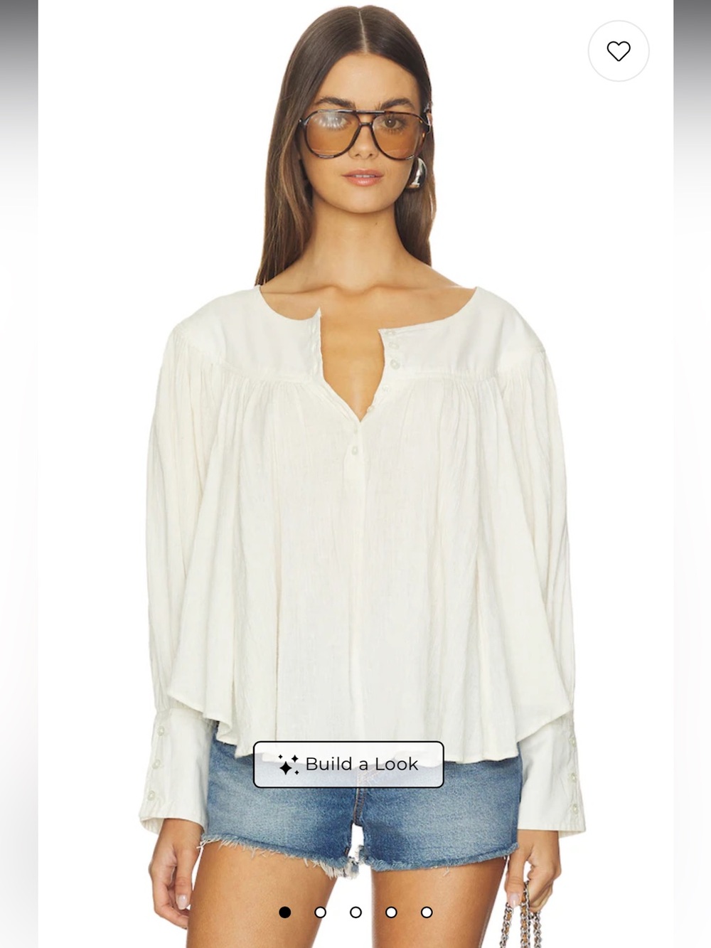 Free People X Revolve Malibu Crinkle Top In Whisper White Size Small